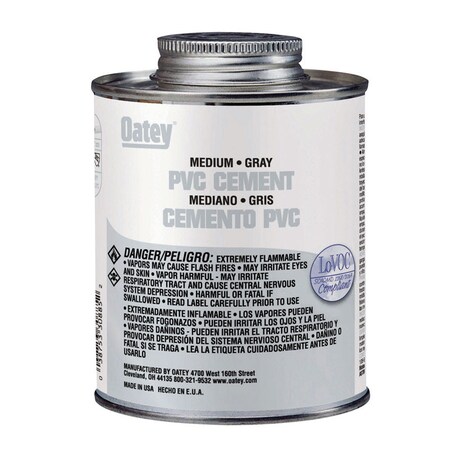 Oatey Cement Pvc Med Gray 32Oz 30886